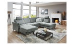 Ecksofa plano|FORM Lirio in der Farbe Steel mit der Funktion in der Ottomane