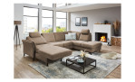 Ecksofa plano|FORM Lirio in der Farbe Camel mit der Funktion in der Ottomane