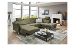 Ecksofa plano|FORM Lirio in der Farbe Grünl mit der Funktion in der Ottomane