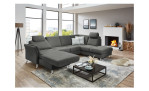 Ecksofa plano|FORM Lirio in der Farbe Anthrazit mit der Funktion in der Ottomane