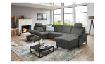 Ecksofa plano|FORM Lirio in der Farbe Anthrazit mit dem offenen Stauraum