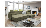 Ecksofa plano|FORM Lirio in der Farbe Grün mit der Schlaffunktion