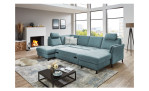 Ecksofa plano|FORM Lirio in der Farbe Ice mit der Schlaffunktion