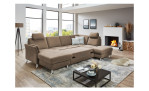 Ecksofa plano|FORM Lirio in der Farbe Camel mit der Schlaffunktion