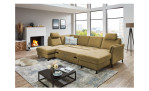 Ecksofa plano|FORM Lirio in der Farbe Gelb mit dem offenen Stauraum