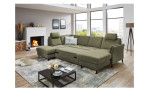 Ecksofa plano|FORM Lirio in der Farbe Grün mit der Schlaffunktion