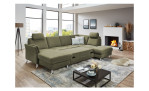 Ecksofa plano|FORM Lirio in der Farbe Grün mit der Schlaffunktion