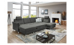 Ecksofa plano|FORM Lirio in der Farbe Anthrazit mit der Schlaffunktion
