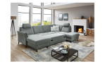 Ecksofa plano|FORM Lirio in der Farbe Steel mit der Schlaffunktion