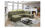 Ecksofa plano|FORM Lirio in der Farbe Grün ohne Kopfstütze