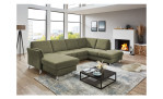 Ecksofa plano|FORM Lirio in der Farbe Grün ohne Kopfstütze