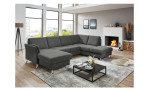 Ecksofa plano|FORM Lirio in der Farbe Anthrazit ohne Kopfstütze