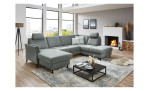 Ecksofa plano|FORM Lirio in der Farbe Steel in einem Raum stehend