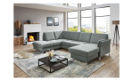 Basis-Ecksofa plano|FORM Lirio in der Farbausführung steel in einem Raum stehend