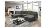 Basis-Ecksofa plano|FORM Lirio in der Farbausführung anthrazit in einem Raum stehend