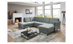 Basis-Ecksofa plano|FORM Lirio in der Farbausführung Steel in einem Raum stehend