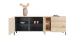 Sideboard Trenton in der Farbe Natur mit geöffneten Türen
