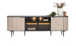 Sideboard Aramon mit Lamellenoptik, inkl. Beleuchtung und Platte in Marmoroptik, Draufischt