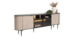 Sideboard Aramon mit Lamellenoptik, inkl. Beleuchtung und Platte in Marmoroptik