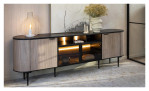 Sideboard Aramon mit Lamellenoptik, inkl. Beleuchtung und Platte in Marmoroptik, Ansicht im Milieu