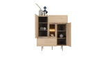 Highboard Valgard in der Farbe Natur mit geöffneten Türen