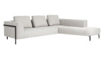 Ecksofa Brampton von Habufa in der Farbe Kiesel, Ottomane rechts