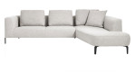 Ecksofa Brampton von Habufa in der Farbe Kiesel, Ottomane rechts, Draufsicht