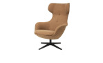 Sessel und Hocker Noora von Habufa in der Farbe Gold, Ansicht Sessel