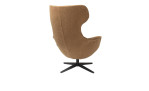 Sessel und Hocker Noora von Habufa in der Farbe Gold, Sessel von schräg hinten