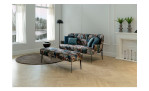 Sitzbank Amelia, 3-sitzig in Farbe rose-blau gemustert, zusammen mit dem 3-Sitzer Sofa