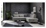 Basis-Ecksofa Westminister in der Farbe Grau in einem Raum stehend