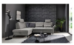 Basis-Ecksofa Westminister in der Farbe Grau in einem Raum stehend