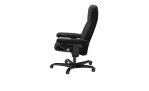 Relaxsessel Stressless Consul Home Office mit Bezug aus Batick Echtleder in Black, Seitenansicht