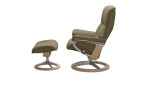 Stressless Relaxsessel mit Hocker Mayfair (M) Signatur in der Farbe Mole von der Seite