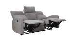 3-Sitzer Sofa Frankfurt mit einem Bezug aus hellgrauer Mikrofaser, Ansicht der Relaxfunktion
