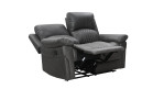 2-Sitzer-Sofa Füssen mit einem Bezug in anthrazitfarbener Mikrofaser, Ansicht der Relaxfunktion