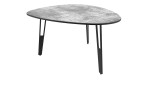 Couchtisch MONDO Varium mit einer Glas-Keramik Tischplatte in Silver mit einem schwarzren Stahlgestell.
