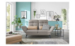 Basis - Sofa 2-Sitzer MONDO Assea Grande, in der Farbausführung grau, in einem Raum stehend