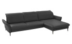 Basis-Ecksofa MONDO Mirium in einerm Echtlederbezug in Anthrazit