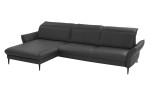 Basis-Ecksofa MONDO Mirium in einerm Echtlederbezug in Anthrazit
