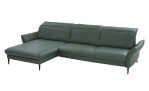 Basis-Ecksofa MONDO Mirium in einerm Echtlederbezug in Opal