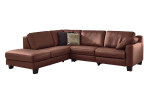 Basis-Ecksofa MONDO Maestra in einem Echtlederbezug in der Farbe Cognac.
