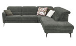 Komfort-Ecksofa MONDO Mimas in einem Stoffbezug in Moos