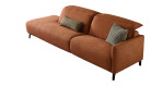 Basis-Sofa MONDO Sallin bezogen in einem Stoffbezug in Cognac, Ausrichtung links