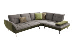 Komfort-Ecksofa vito Ticona, in der Farbausführung Grau / Olive