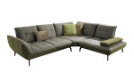 Komfort-Ecksofa vito Ticona, in der Farbausführung Stone / Olive