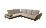 Basis-Ecksofa vito Ticona, in der Farbe Beige / Olive