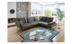 Basis-Ecksofa vito Ticona, in der Farbe Anthrazit / Olive mit der Sitzvorzug