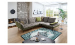 Basis-Ecksofa vito Ticona, in der Farbe Grau / Olive mit der Sitzvorzug