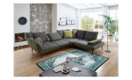 Basis-Ecksofa vito Ticona, in der Farbe Anthrazit / Olive mit der Rückenverstellung